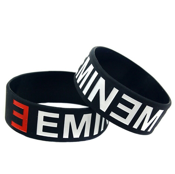 Other - 2 mens size eminem wristband bracelet 2 eminem wristband bracelet rapper hiphop